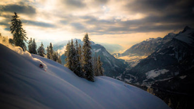 Mountain With Sunset